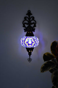 Turkish wall light beads star blue