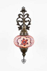 Turkish wall light beads star red orange
