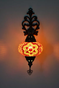 Turkish wall light beads star red orange
