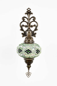 Turkish wall light mosaic kilim green