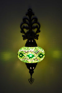 Turkish wall light mosaic kilim green