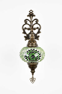 Turkish wall light beads round star green