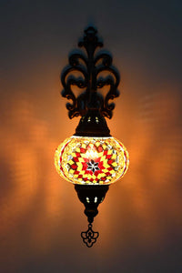Turkish wall light  mosaic star orange