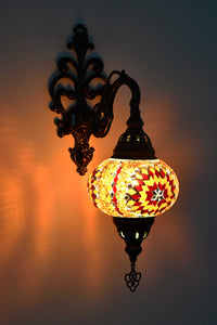 Turkish wall light  mosaic star orange