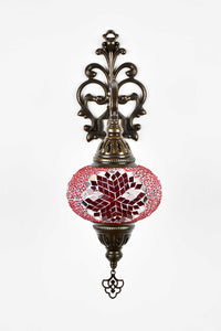 Turkish wall light beads round star red