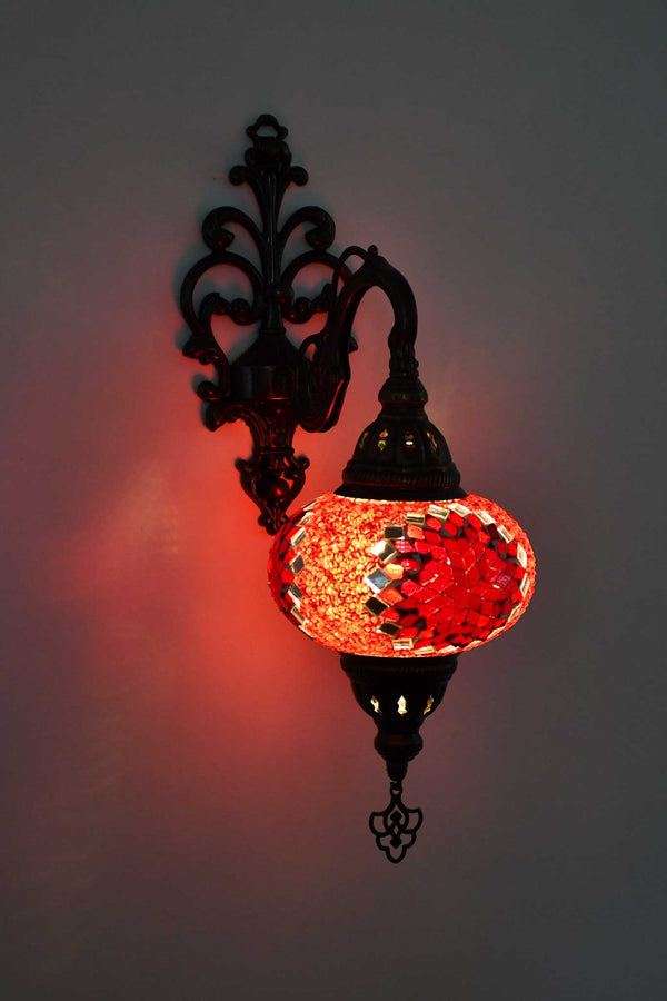 Turkish wall light beads round star red