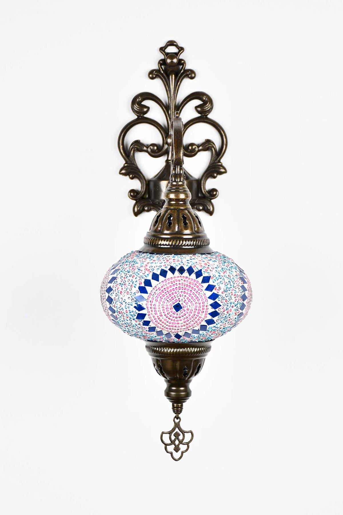 Turkish wall light circle star turquoise pink