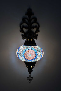 Turkish wall light circle star turquoise pink