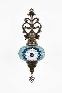 Turkish wall light circle star sea green