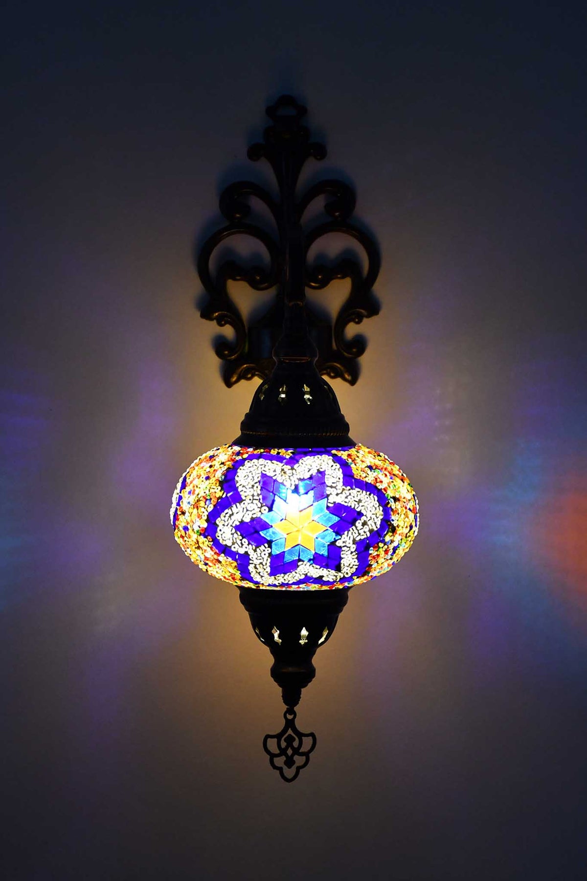 Turkish wall light beads star colourful