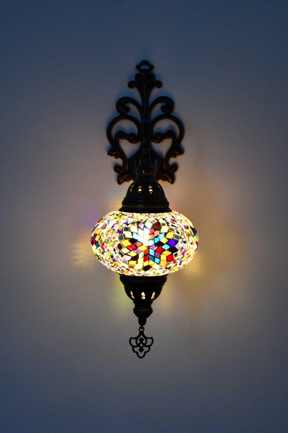 Turkish wall light colourful round star
