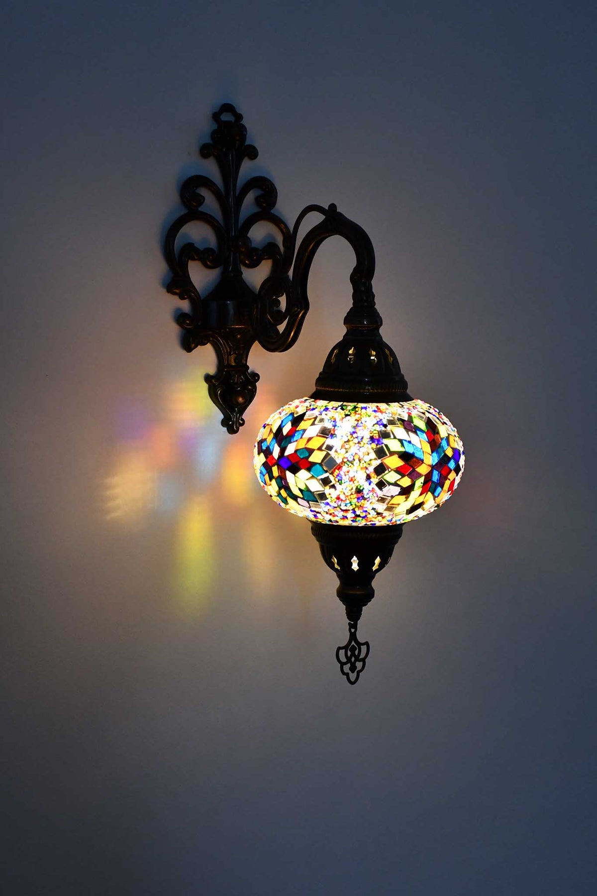 Turkish wall light colourful round star