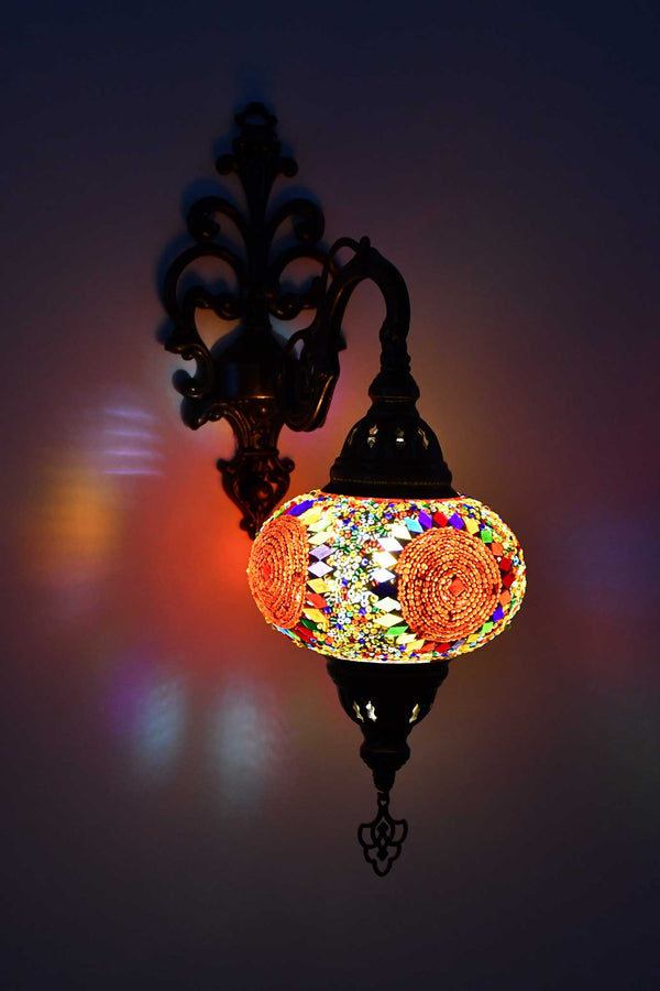 Turkish wall light colourful circle star red