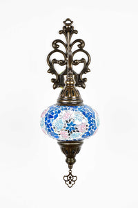 Turkish wall light mosaic flower turquoise pink