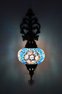 Turkish wall light mosaic flower turquoise pink