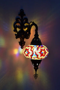 Turkish wall light  colourful mosaic red 