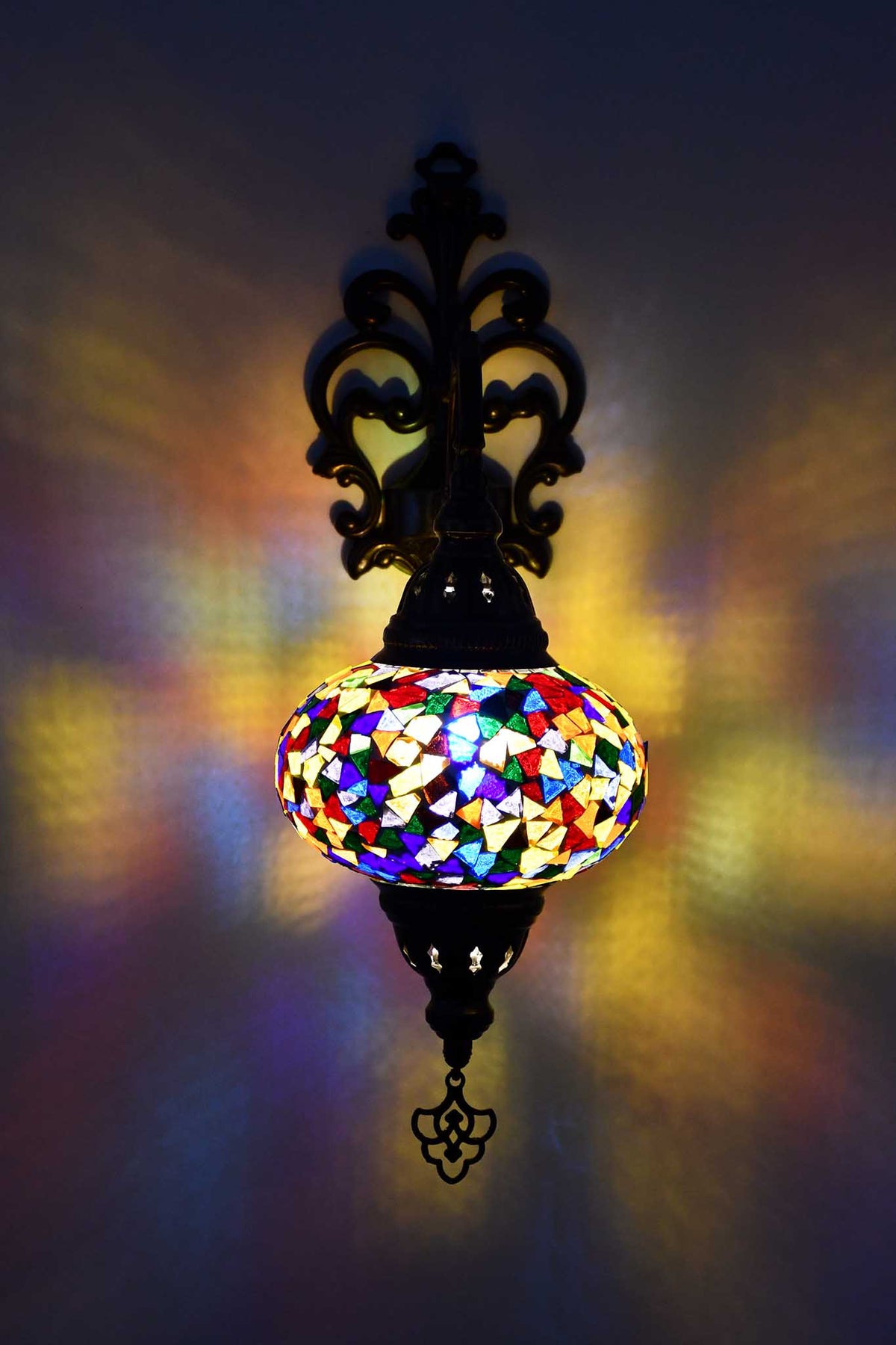 Turkish wall light colourful mosaic 