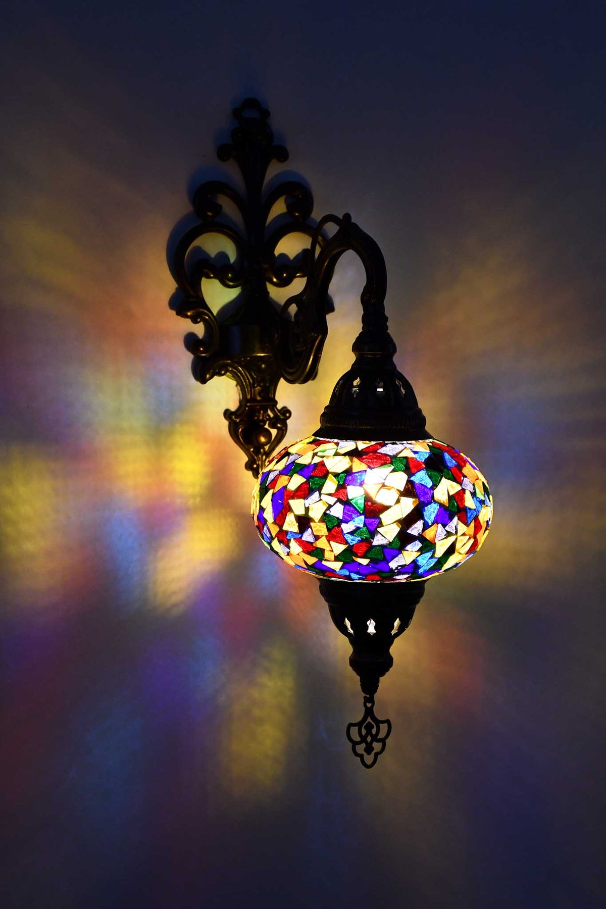 Turkish wall light colourful mosaic 