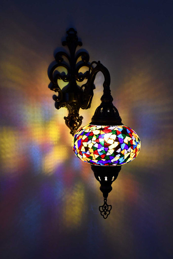 Turkish wall light colourful mosaic 