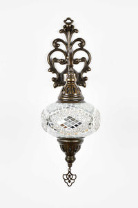 Turkish wall light arch mosaic clear white