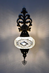Turkish wall light arch mosaic clear white