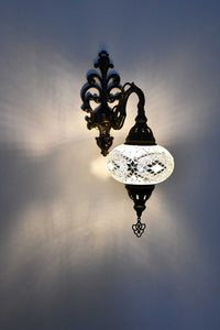 Turkish wall light arch mosaic clear white