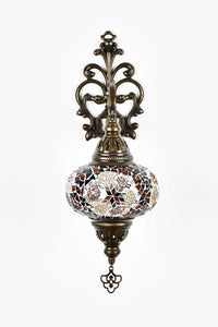 Turkish wall light mosaic flower brown