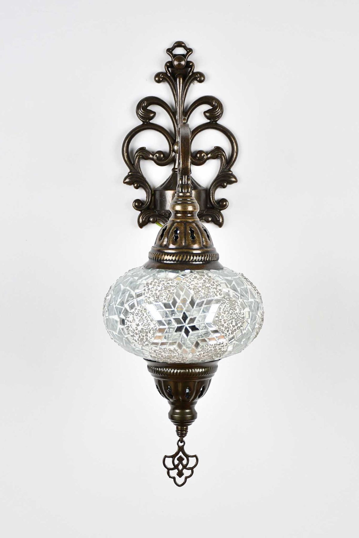 Turkish wall light mosaic flower white