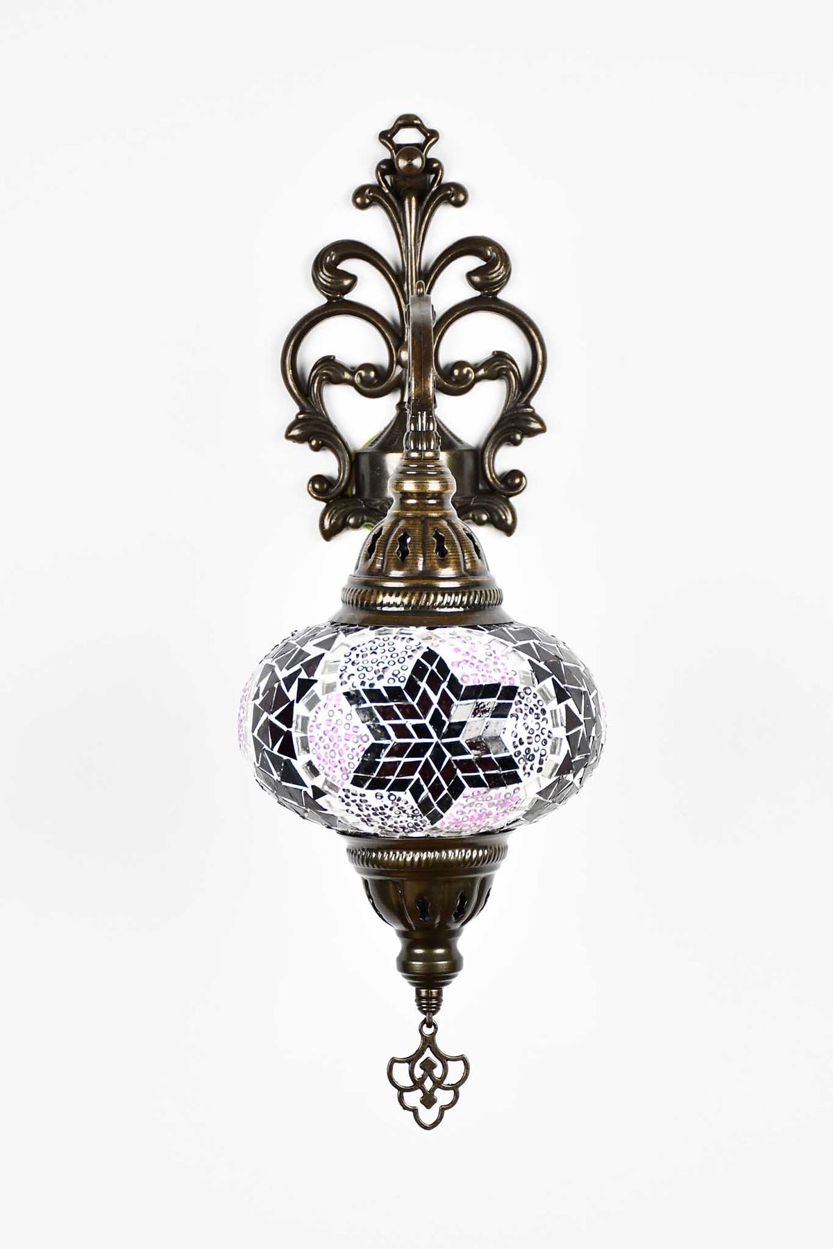 Turkish wall light mosaic flower Purple Maroon