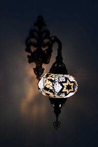 Turkish wall light mosaic flower Purple Maroon