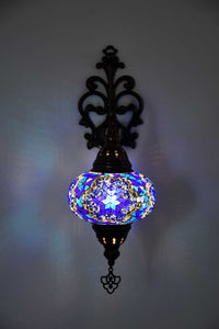 Turkish wall light mosaic star blue