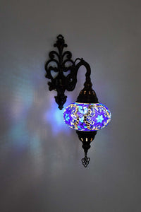 Turkish wall light mosaic star blue