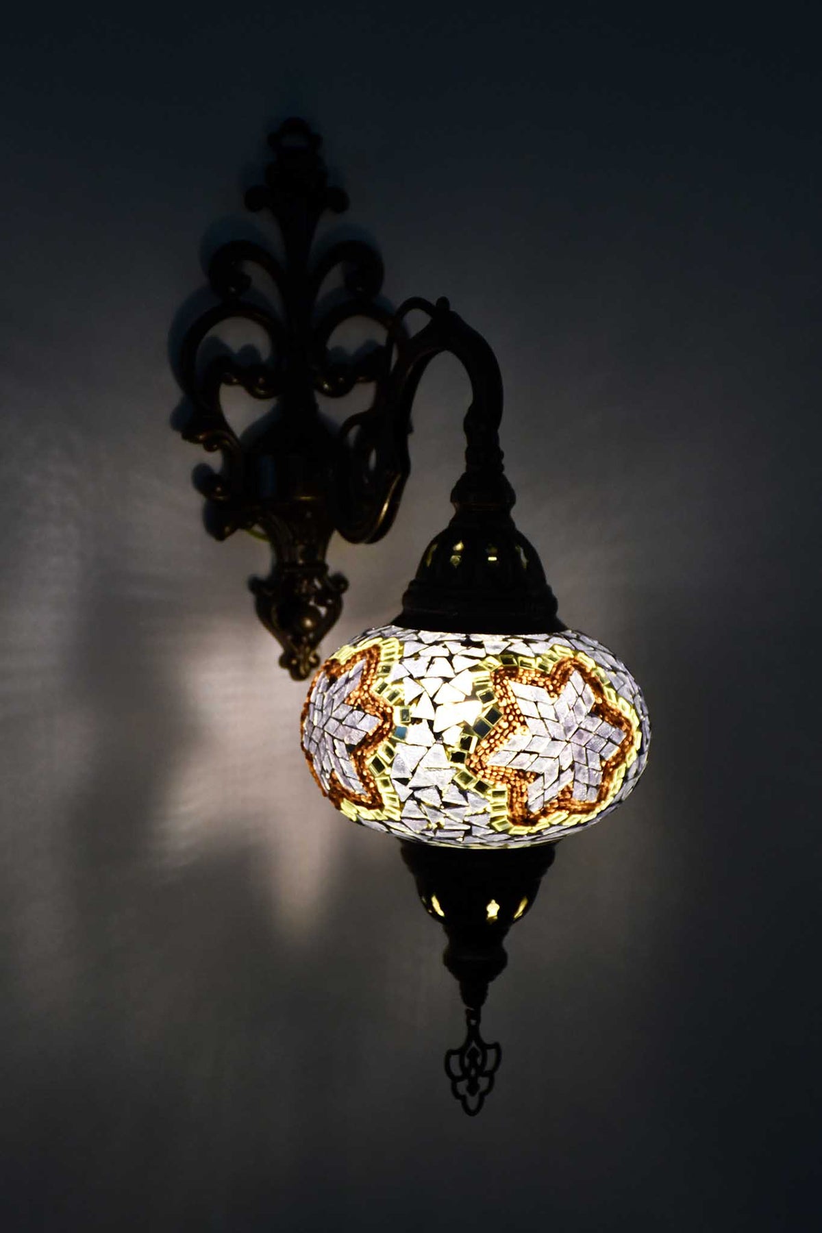 Turkish wall light mosaic star purple maroon