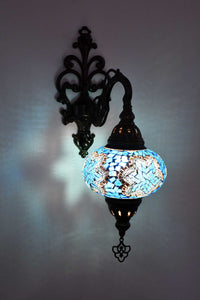 Turkish wall light mosaic star turquoise