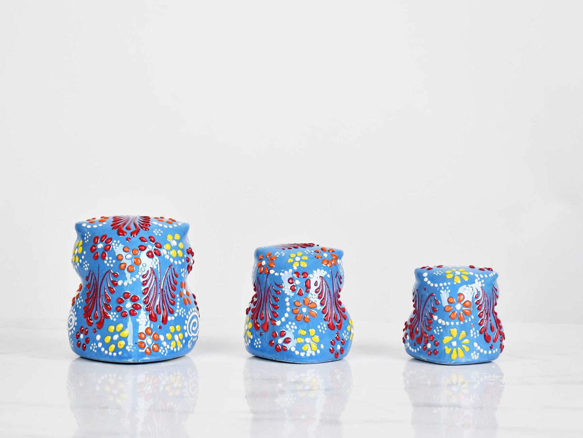 Dantel ceramic owl set light blue