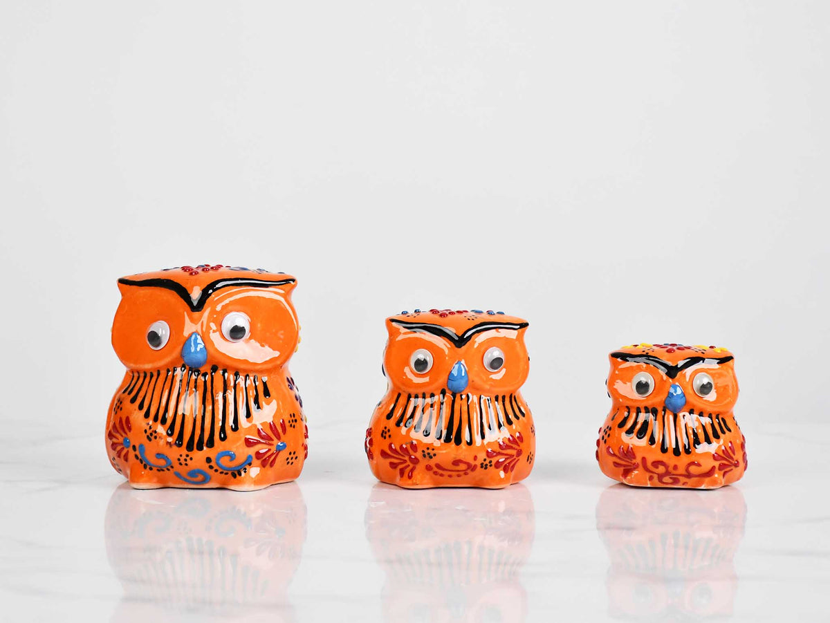 Dantel ceramic owl set orange