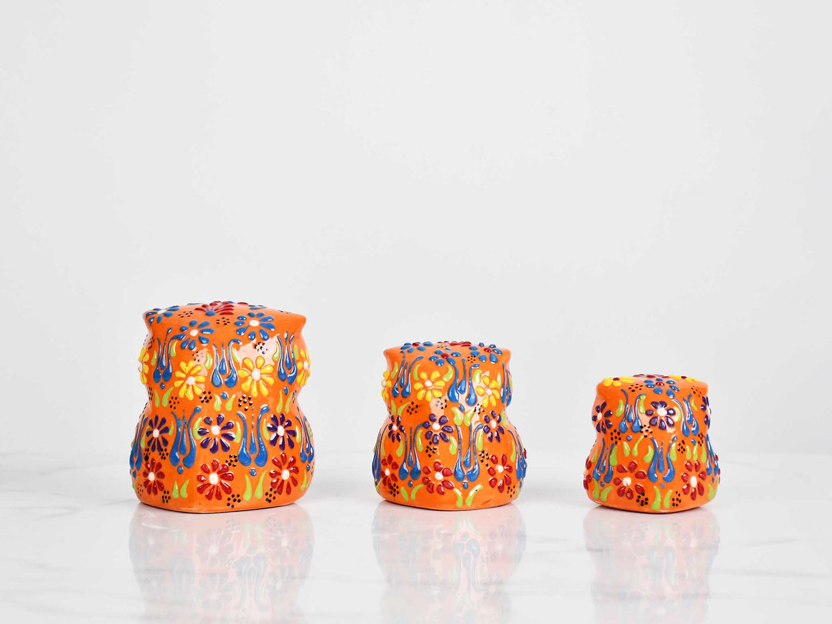 Dantel ceramic owl set orange