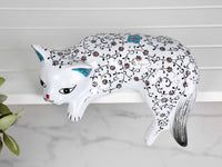 ceramic lazy cat large Iznik daisy