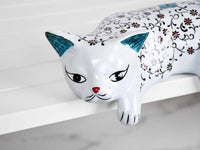ceramic lazy cat large Iznik daisy