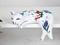 ceramic lazy cat large flower 