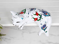 ceramic lazy cat large flower 