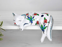 ceramic lazy cat large blue tulip