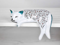 ceramic lazy cat large Iznik daisy