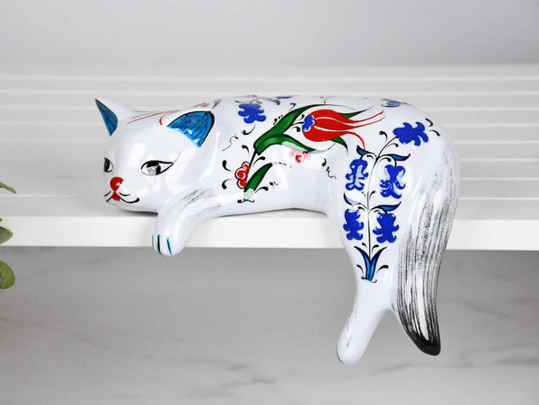 ceramic lazy cat large flower