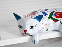 ceramic lazy cat large flower