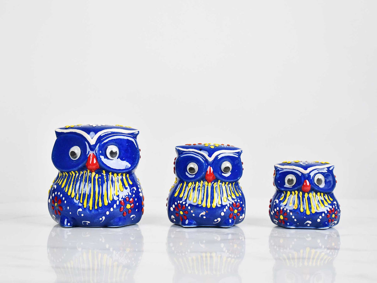 Dantel ceramic owl set blue