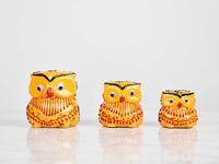 Dantel ceramic owl set yellow