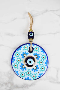 Evil Eye Double Glass Beads Turquoise Aztec Wall Hanging
