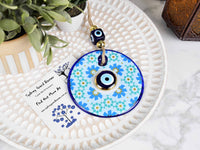 Evil Eye Double Glass Beads Turquoise Aztec Wall Hanging