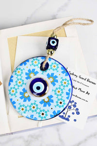 Evil Eye Double Glass Beads Turquoise Aztec Wall Hanging
